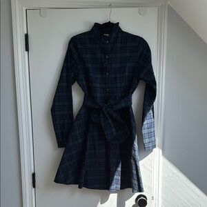 Kiel James Patrick - Plaid Flannel Long Sleeve Dress with Belt